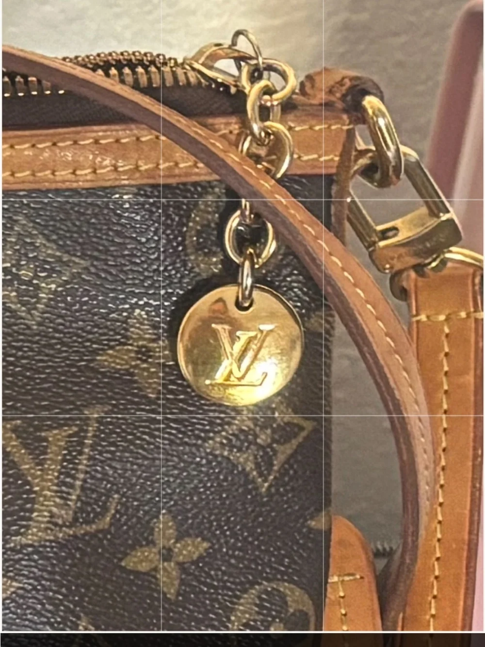 Louis Vuitton Monogram Palermo PM Tote with Vachetta Leather Trim and Strap